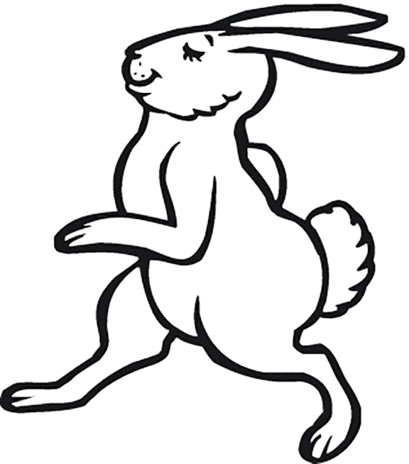 Running Hare Coloring Page