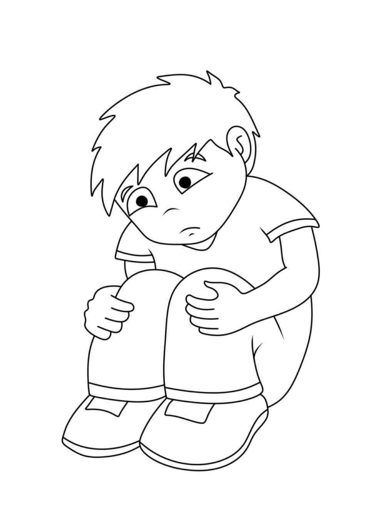 Sad Emotion Coloring Page