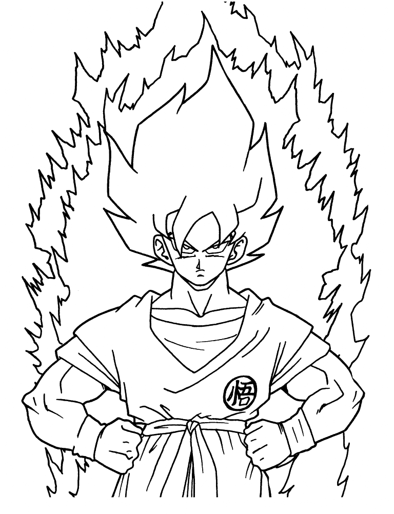 Super Saiyan Goku Coloring Page