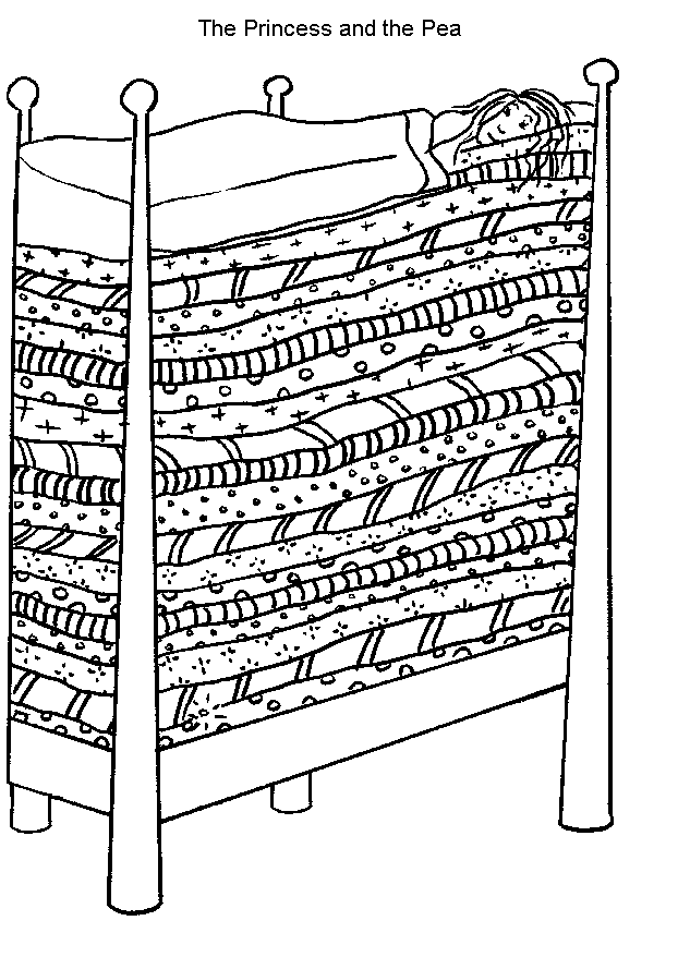 The Princess And The Pea Coloring Page