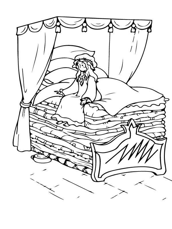 The Princess And The Pea Coloring Page