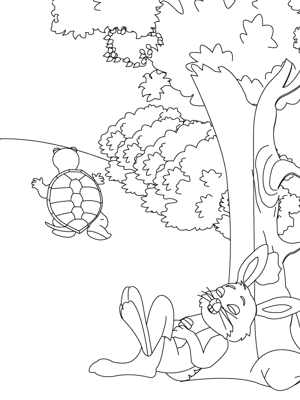 The Tortoise And The Hare Coloring Page