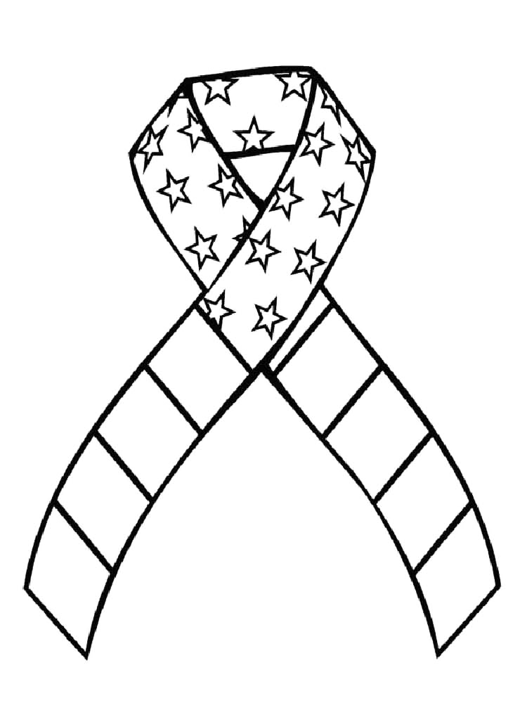 Veterans Day Ribbon Coloring Page