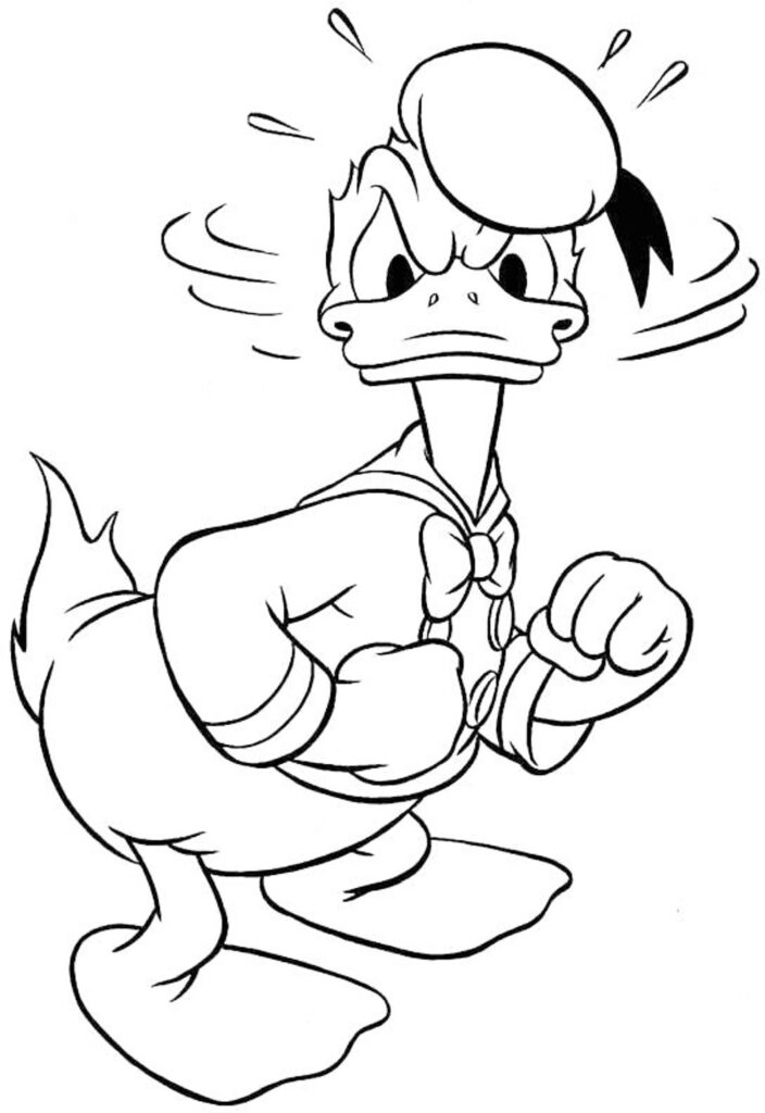 Angry Donald Duck Coloring Page