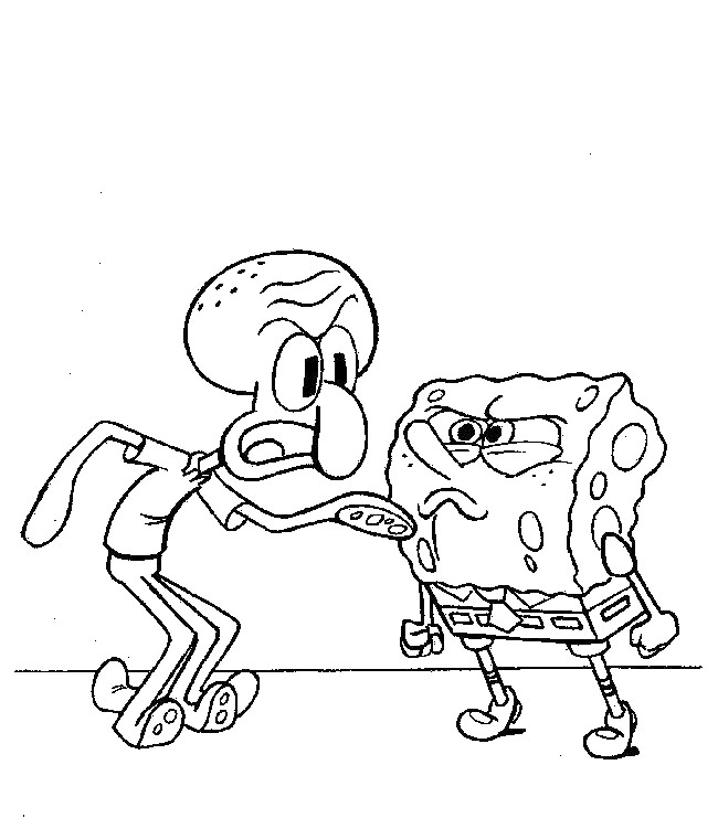 Angry Spongebob Coloring Page