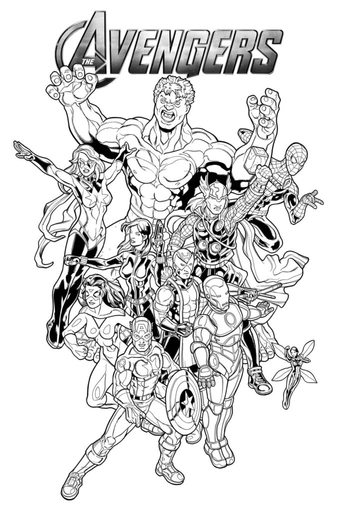 Avengers Characters Coloring Page