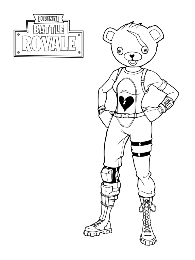 Bear Head Fortnite Coloring Page