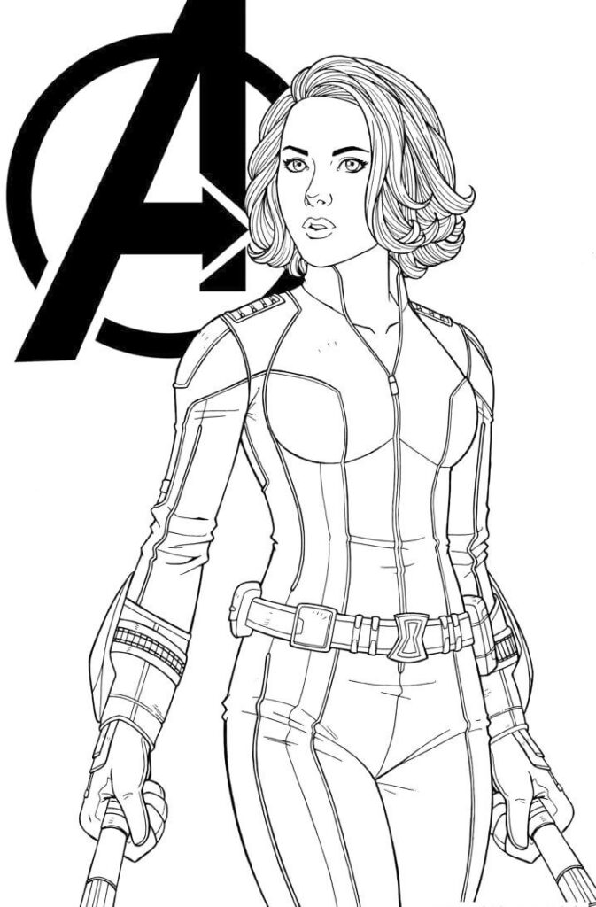 Black Widow Coloring Sheet