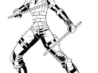 Black Widow Weapons Coloring Page