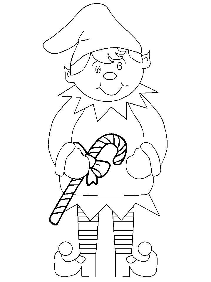 Christmas Elf Coloring Page