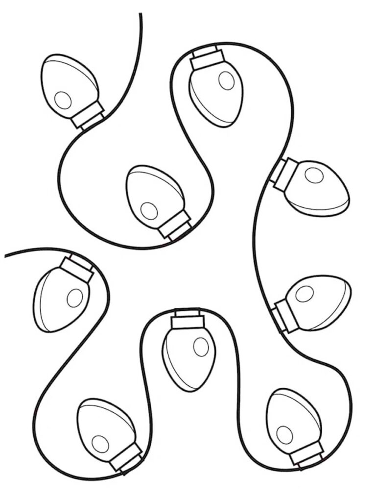 Christmas Lights Coloring Page