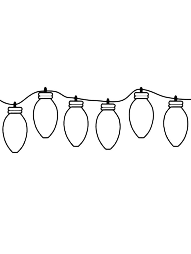 Christmas Lights String Coloring Sheet