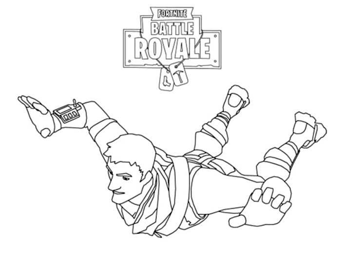 Falling In Fortnite Coloring Page