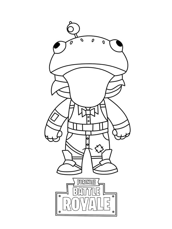 Frog Fortnite Coloring Page