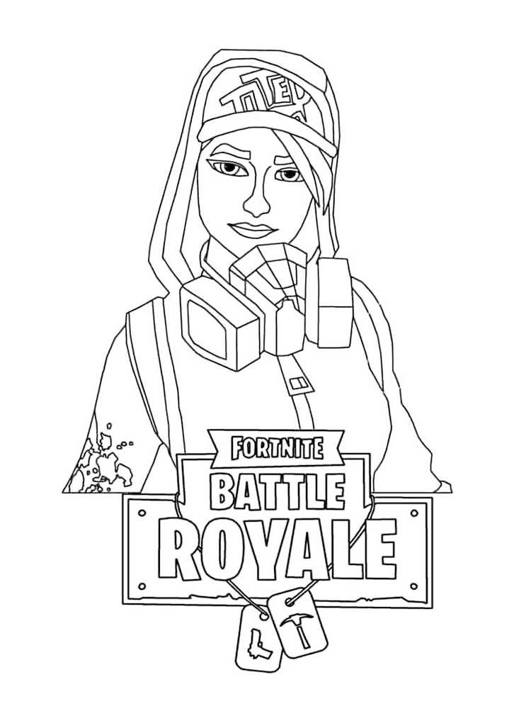 Girl Fortnite Coloring Page