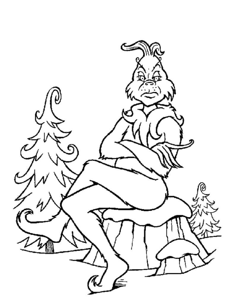 Grinch With Arms Crossed Coloring Page