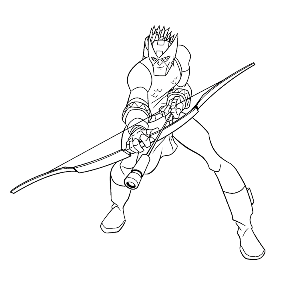 Hawkeye Bow And Arrow Coloring Page