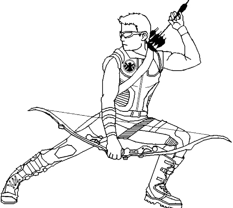 Hawkeye Crouch Coloring Page