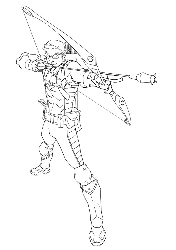 Hawkeye Shooting Arrow Coloring Page