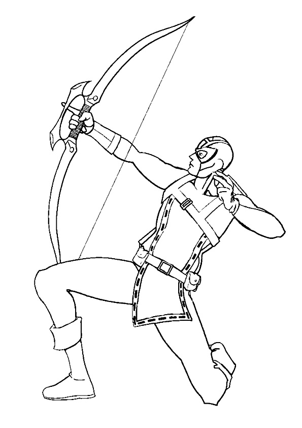 Hawkeye Shooting Coloring Page