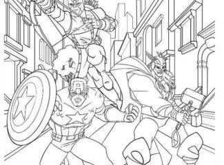 Hawkeye And Avengers Coloring Page