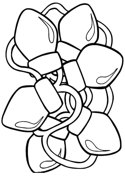 Jumble Christmas Lights Coloring Sheet