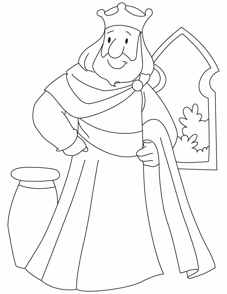 King Midas Cartoon Coloring Page