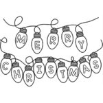 Merry Christmas Lights Coloring Page