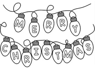 Merry Christmas Lights Coloring Page