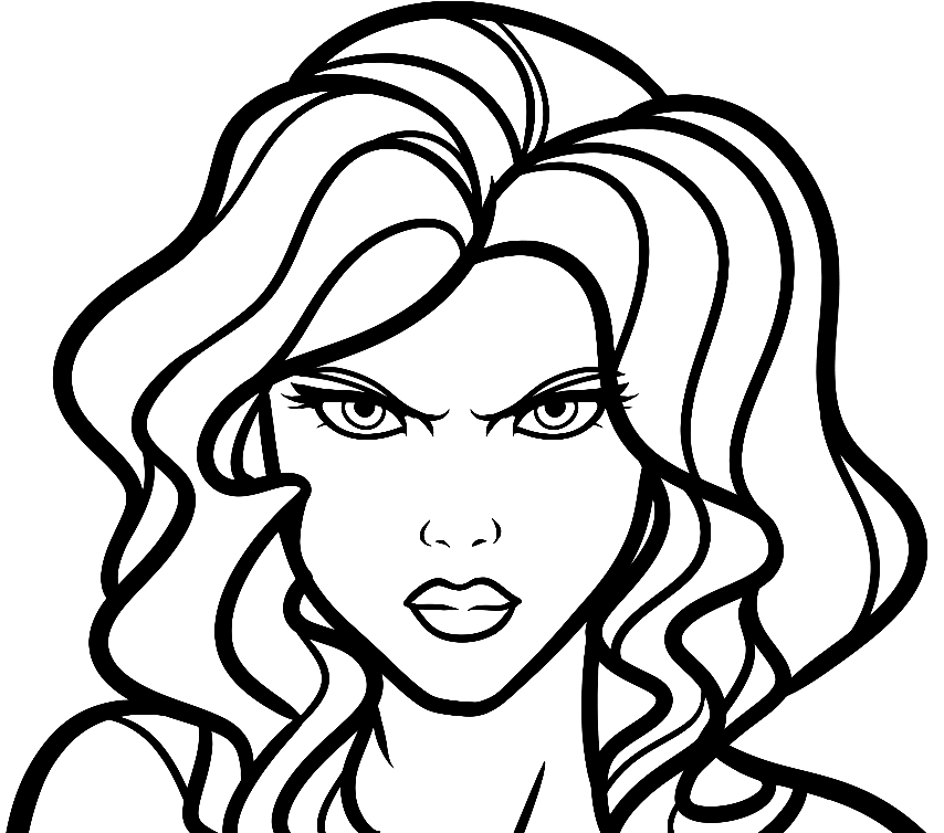 Natasha Romanoff Black Widow Coloring Page