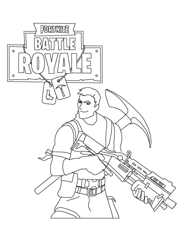 Pickaxe Fortnite Coloring Page