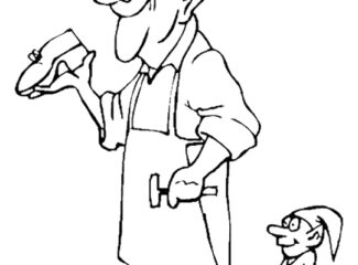 Shoemaker And Elf Coloring Page