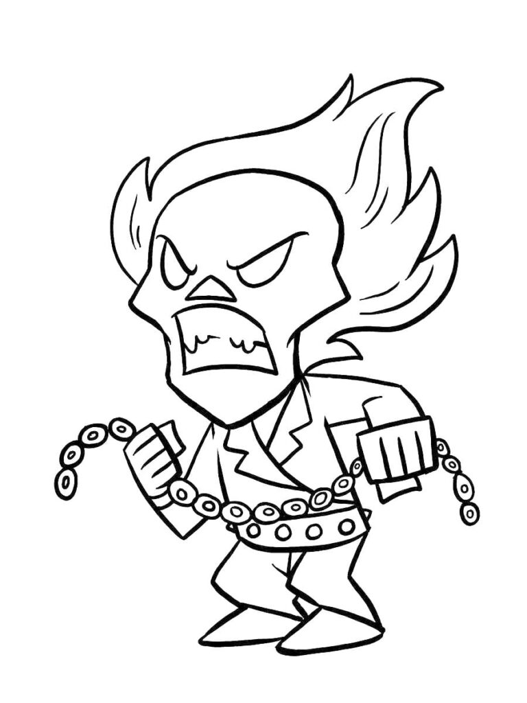 Cartoon Ghost Rider Coloring Page