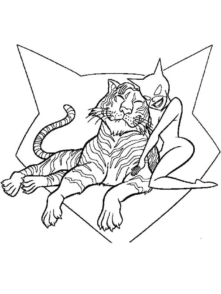 Catwomans Tiger Coloring Sheet