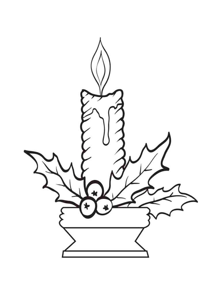 Christmas Candle Coloring Page