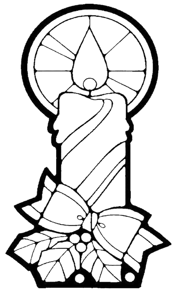 Christmas Candle Coloring Picture