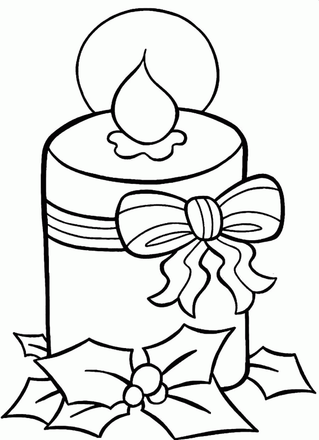 Christmas Candle Coloring Sheet