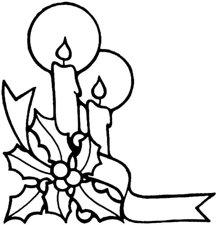 Christmas Candles Coloring Page