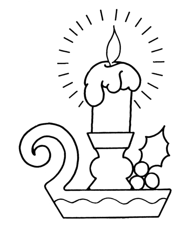 Christmas Candlestick Holder Coloring Page