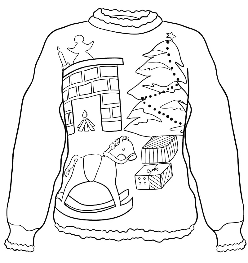 Christmas Scene Sweater Coloring