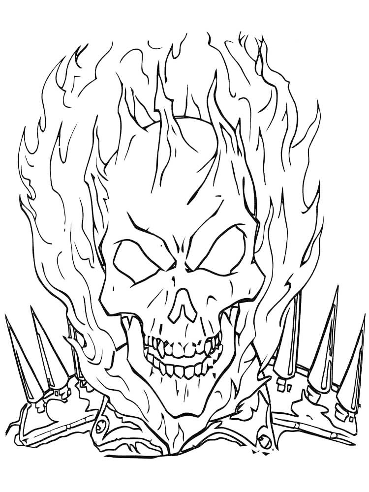 Ghost Rider Flames Coloring Page