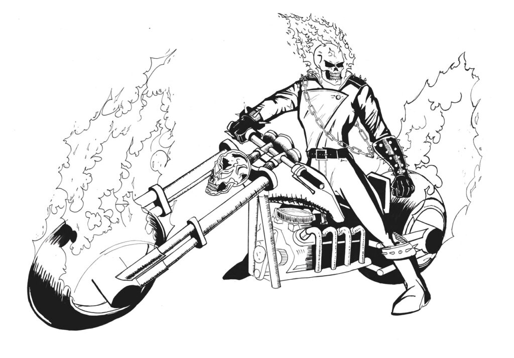 Ghost Rider Motorcyle Coloring Page