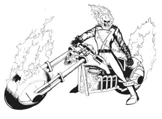 Ghost Rider Motorcyle Coloring Page