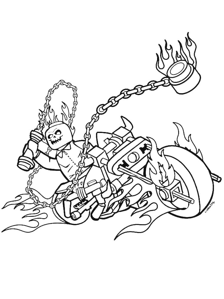 Lego Ghost Rider Coloring Page