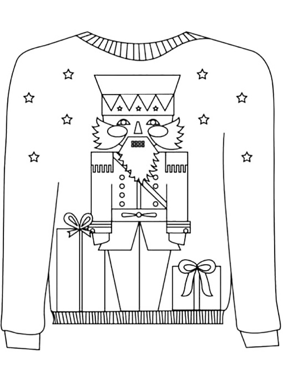 Nutcracker Sweater Coloring Page