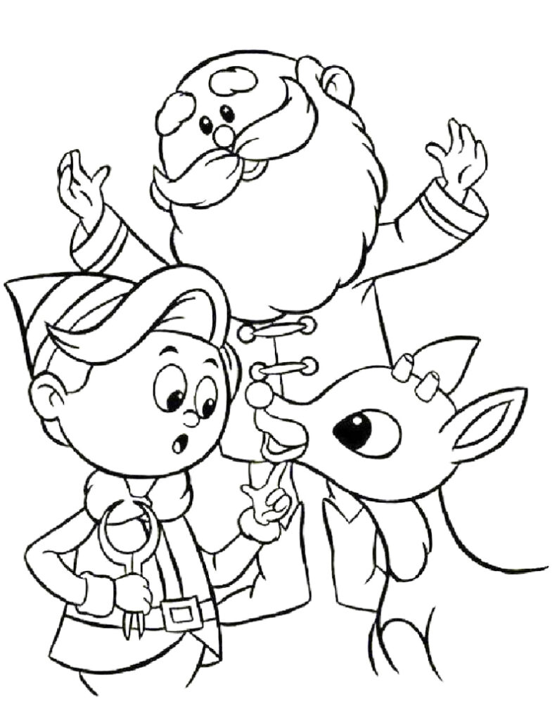 Rudolph At The North Pole Coloring Page