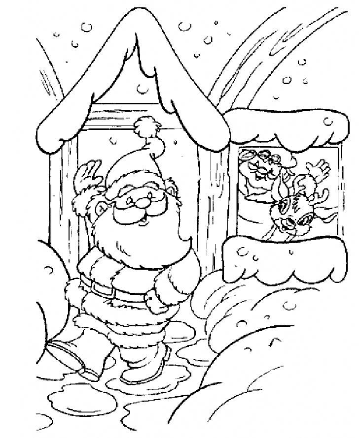 Santa Heading Out Coloring Page