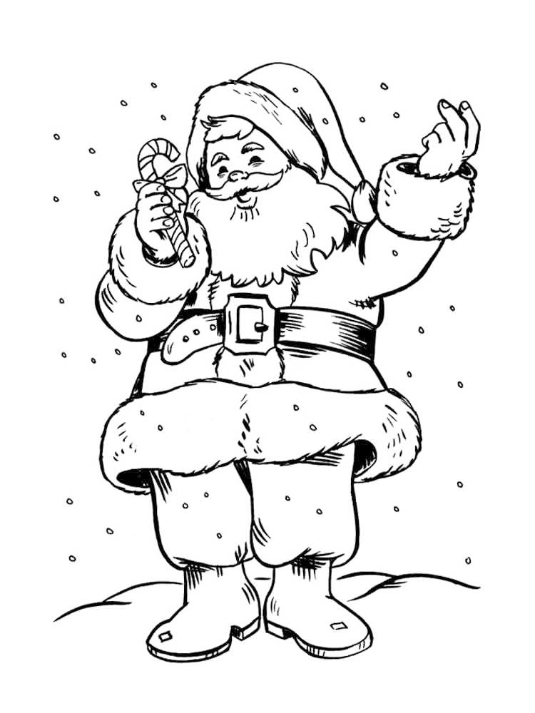 Santas Candy Cane Coloring Page