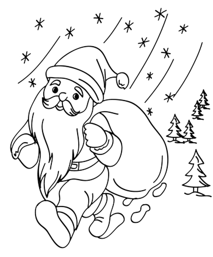 Santas Gift Bag Coloring Page