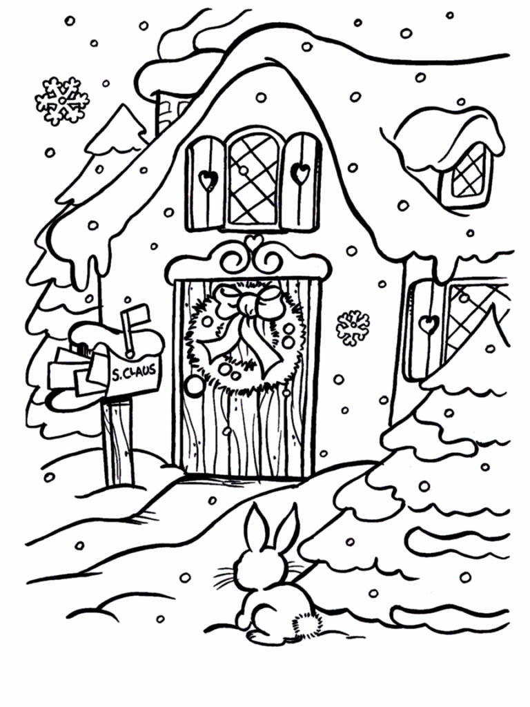 Santas House Coloring Page